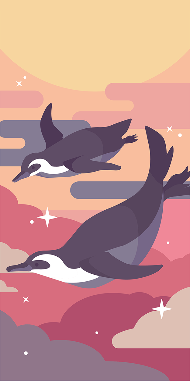 I absolutely adore penguins! This is a sticker I designed for fun.
