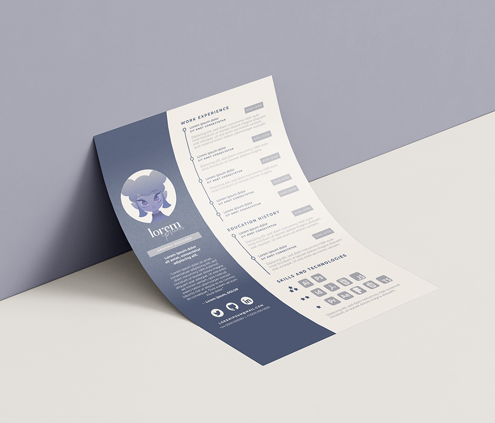 Although I later dropped this design in favour of a more professional approach, this draft CV template is what inspired the layout of my portfolio.